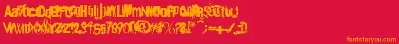 Шрифт Angsterdamn – оранжевые шрифты на красном фоне