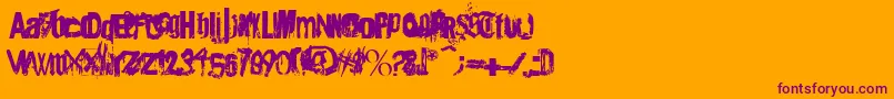 Angsterdamn-Schriftart – Violette Schriften auf orangefarbenem Hintergrund