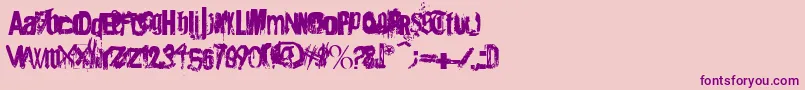 Angsterdamn-Schriftart – Violette Schriften auf rosa Hintergrund