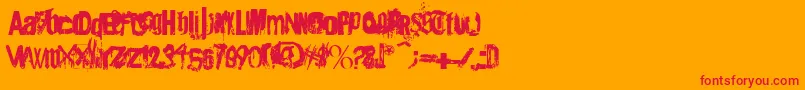 Шрифт Angsterdamn – красные шрифты на оранжевом фоне