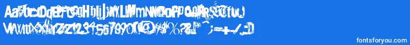 Angsterdamn-Schriftart – Weiße Schriften auf blauem Hintergrund
