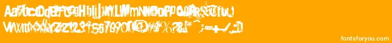 Angsterdamn-fontti – valkoiset fontit oranssilla taustalla