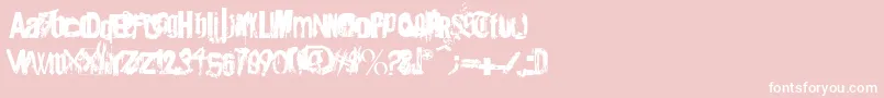 Angsterdamn-fontti – valkoiset fontit vaaleanpunaisella taustalla