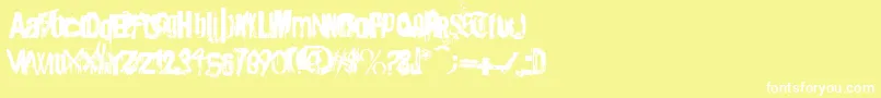 Шрифт Angsterdamn – белые шрифты на жёлтом фоне
