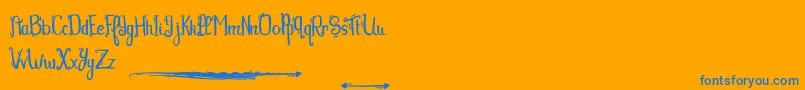 Tequilasunset Font – Blue Fonts on Orange Background