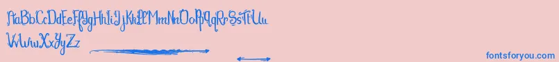 Tequilasunset-Schriftart – Blaue Schriften auf rosa Hintergrund