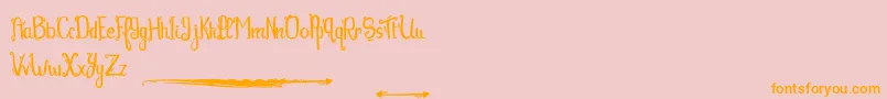 Tequilasunset-Schriftart – Orangefarbene Schriften auf rosa Hintergrund