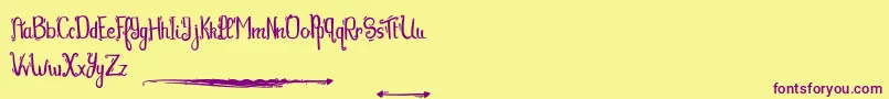 Tequilasunset-Schriftart – Violette Schriften auf gelbem Hintergrund