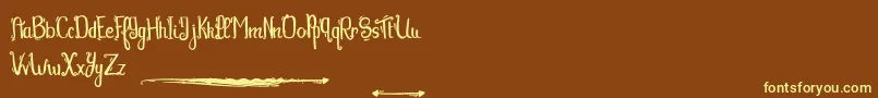 Tequilasunset-Schriftart – Gelbe Schriften auf braunem Hintergrund