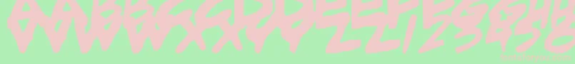 Fonte Adambital – fontes rosa em um fundo verde