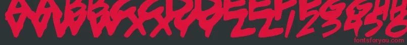 フォントAdambital – 黒い背景に赤い文字