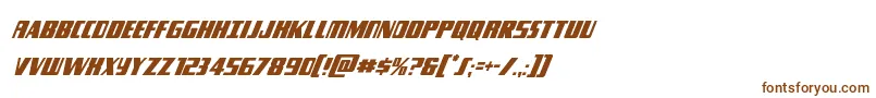 フォントTyphooncondital – 白い背景に茶色のフォント