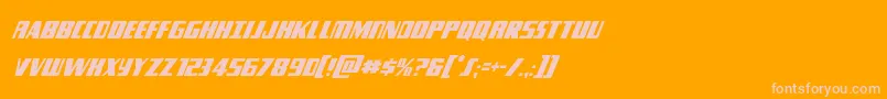 フォントTyphooncondital – オレンジの背景にピンクのフォント