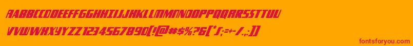 フォントTyphooncondital – オレンジの背景に赤い文字