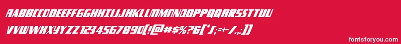 フォントTyphooncondital – 赤い背景に白い文字