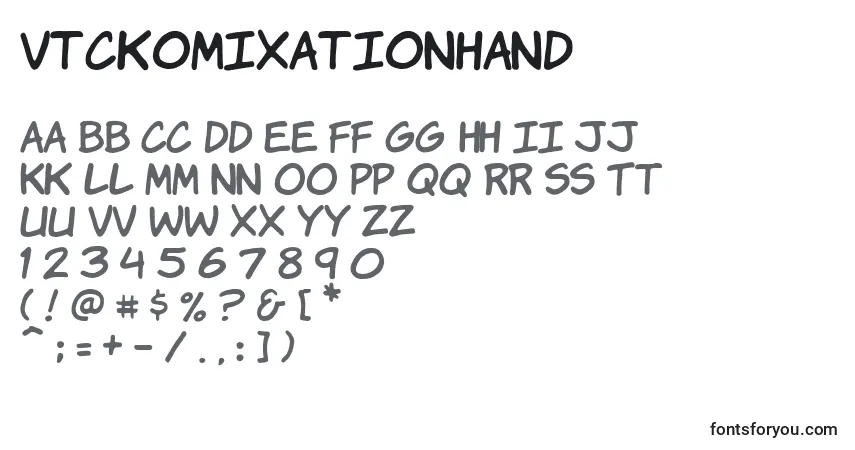 Schriftart Vtckomixationhand – Alphabet, Zahlen, spezielle Symbole