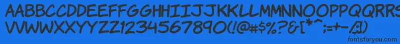 Fonte Vtckomixationhand – fontes pretas em um fundo azul
