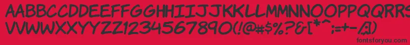 フォントVtckomixationhand – 赤い背景に黒い文字