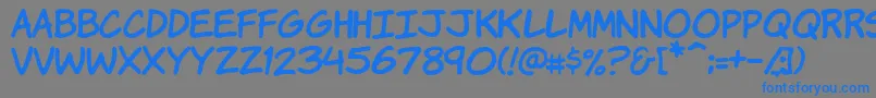 Шрифт Vtckomixationhand – синие шрифты на сером фоне