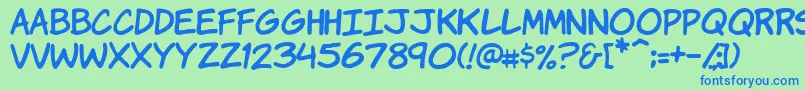 Vtckomixationhand Font – Blue Fonts on Green Background