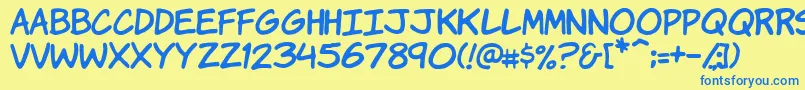 Vtckomixationhand Font – Blue Fonts on Yellow Background