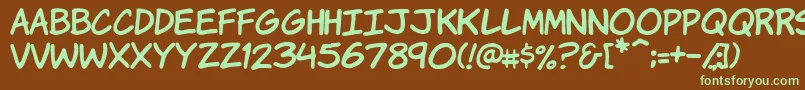 Vtckomixationhand Font – Green Fonts on Brown Background