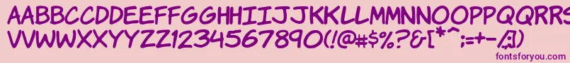 Saiba mais sobre a fonte Vtckomixationhand Fonte Vtckomixationhand – fontes roxas em um fundo rosa