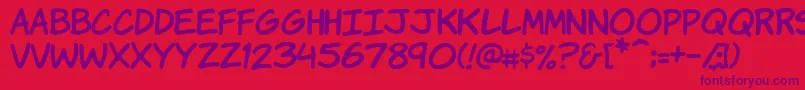 Vtckomixationhand Font – Purple Fonts on Red Background