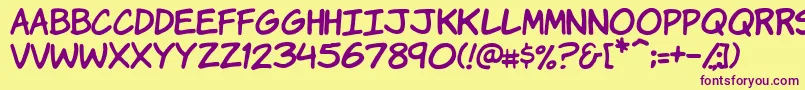 Vtckomixationhand Font – Purple Fonts on Yellow Background