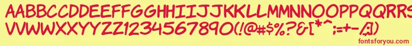 Vtckomixationhand Font – Red Fonts on Yellow Background