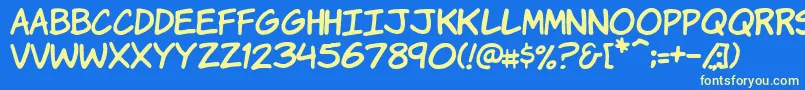 Vtckomixationhand Font – Yellow Fonts on Blue Background