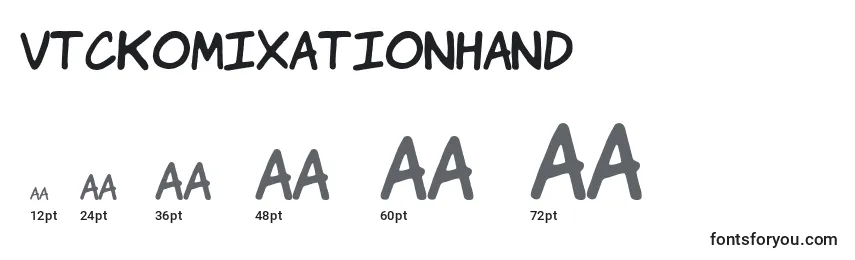 Размеры шрифта Vtckomixationhand