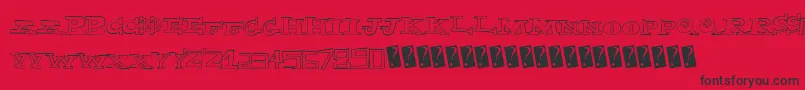 Explodedcapital Font – Black Fonts on Red Background