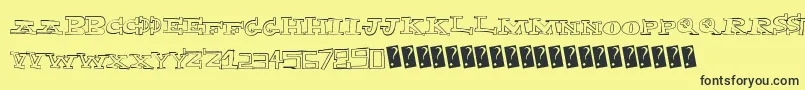 Explodedcapital Font – Black Fonts on Yellow Background