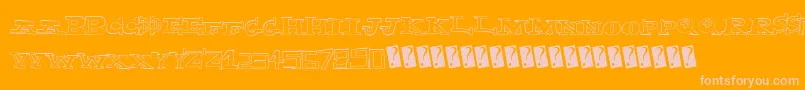 Explodedcapital Font – Pink Fonts on Orange Background