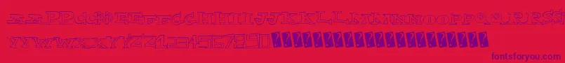 Explodedcapital Font – Purple Fonts on Red Background