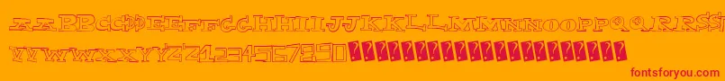 フォントExplodedcapital – オレンジの背景に赤い文字