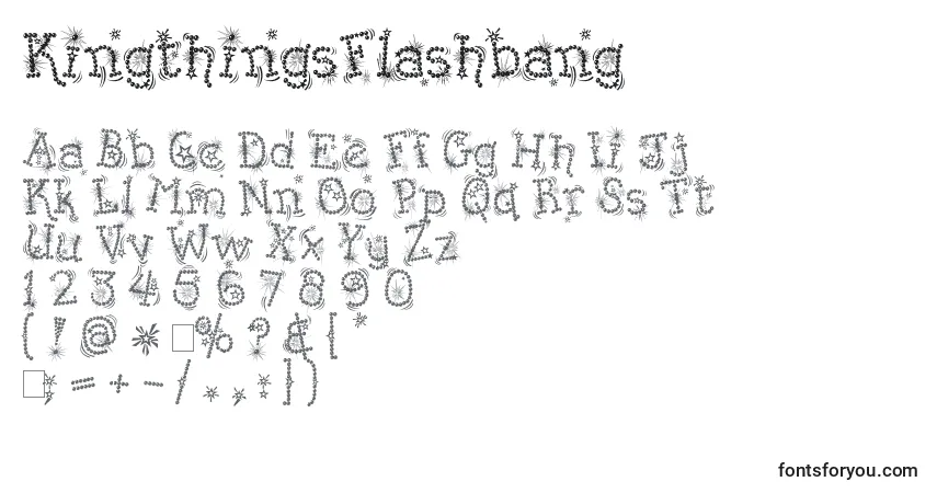 Schriftart KingthingsFlashbang – Alphabet, Zahlen, spezielle Symbole