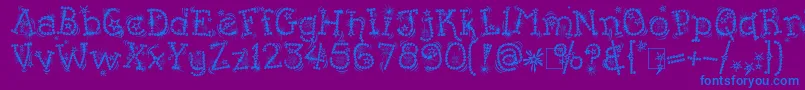 KingthingsFlashbang-Schriftart – Blaue Schriften auf violettem Hintergrund