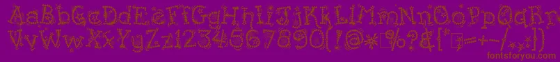 フォントKingthingsFlashbang – 紫色の背景に茶色のフォント
