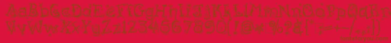 KingthingsFlashbang-Schriftart – Braune Schriften auf rotem Hintergrund
