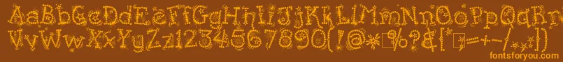 KingthingsFlashbang-Schriftart – Orangefarbene Schriften auf braunem Hintergrund