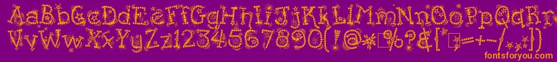 KingthingsFlashbang Font – Orange Fonts on Purple Background