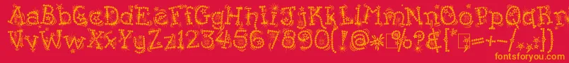 KingthingsFlashbang Font – Orange Fonts on Red Background