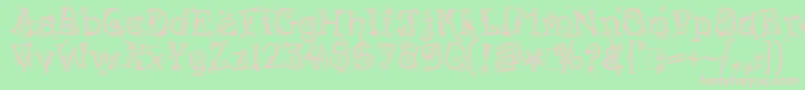 KingthingsFlashbang-fontti – vaaleanpunaiset fontit vihreällä taustalla