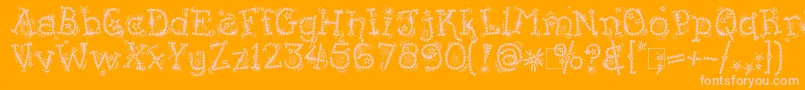 KingthingsFlashbang-fontti – vaaleanpunaiset fontit oranssilla taustalla