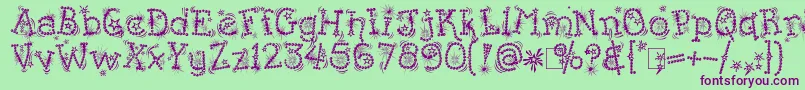 KingthingsFlashbang Font – Purple Fonts on Green Background