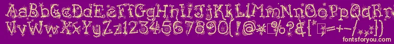 KingthingsFlashbang Font – Yellow Fonts on Purple Background