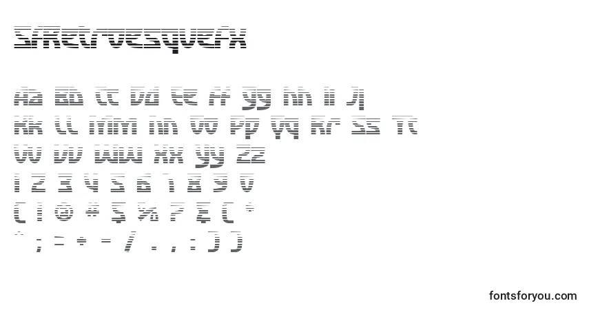 A fonte SfRetroesqueFx – alfabeto, números, caracteres especiais