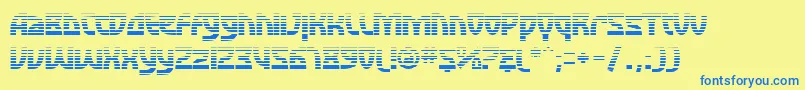 SfRetroesqueFx Font – Blue Fonts on Yellow Background